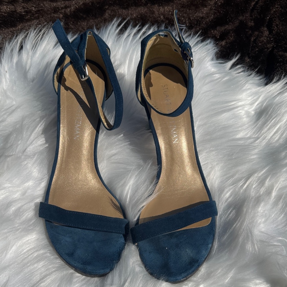 Stuart Weitzman Navy Suede Heels